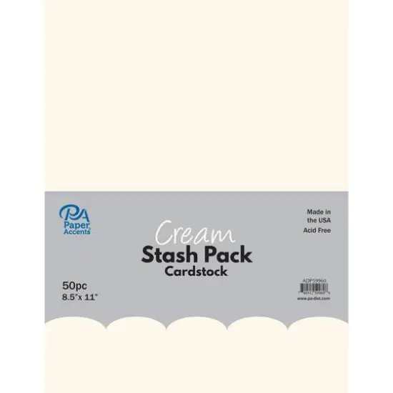 PA Paper&trade; Accents Cream Stash Pack 8.5" x 11" Cardstock, 50 sheets {1}