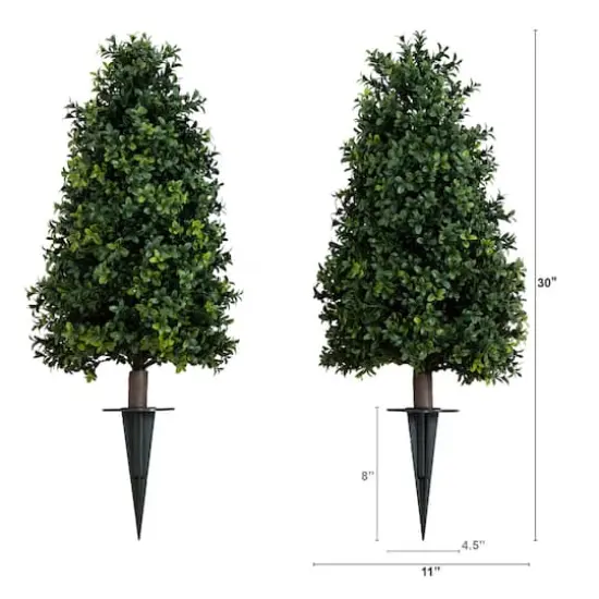 2.5ft. UV Resistant Boxwood Plant Set with Integrated Ground Stake {3}