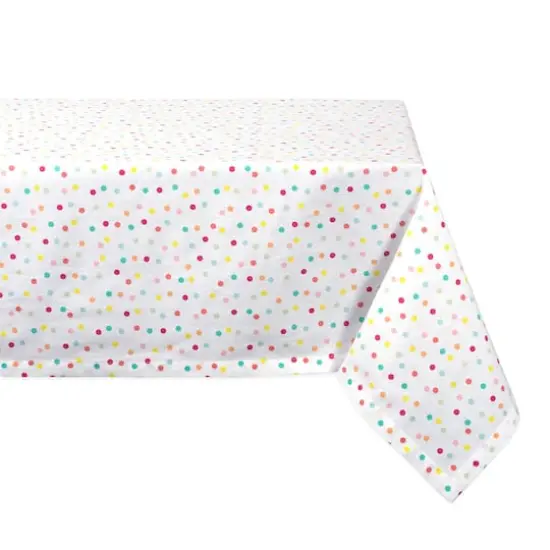 DII&reg; 104" Multicolor Polka Dots Print Tablecloth {1}