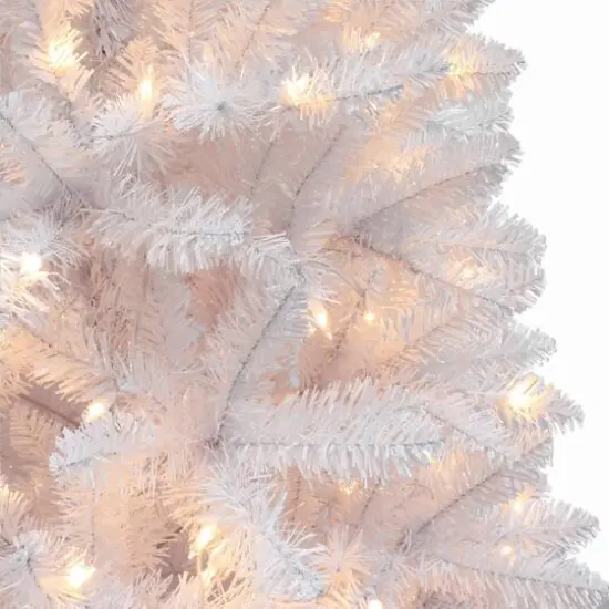 4ft. Pre-Lit White Carson Artificial Pine Christmas Tree, Clear Lights {5}