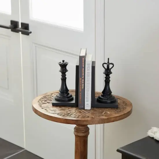 8" Black Chess Bookends, 2ct. {7}
