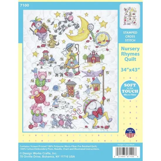Design Works&trade; Nursery Rhymes Stamped Quilt Cross Stitch Kit {1}
