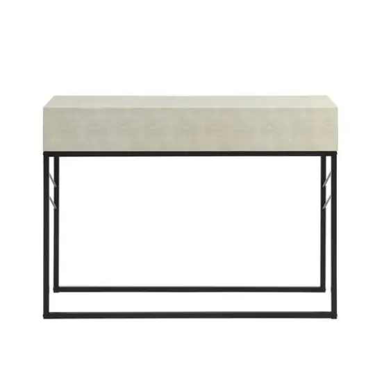 Walker Edison Off White 2-Drawer Faux Shagreen Entry Table {7}