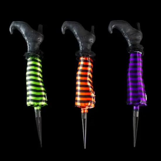 Striped Witch Leg Halloween Pathway Markers Set, 3ct. {4}
