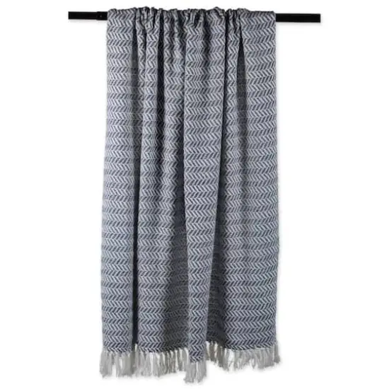 DII&reg; French Blue Herringbone Chevron Throw {5}