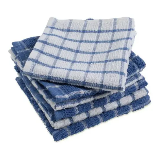 DII&reg; Blue Combo Windowpane Dishcloths, 6ct. {6}