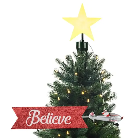 Santa's Plane & Banner Animated Christmas Tree Topper {1}