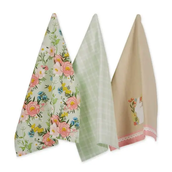 DII&reg; Spring Bouquet Bunny Dishtowel Set {1}