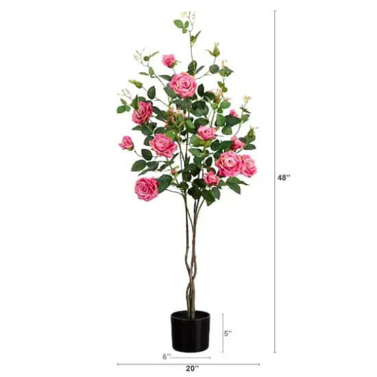 4ft. Pink Rose Tree in Black Pot {5}
