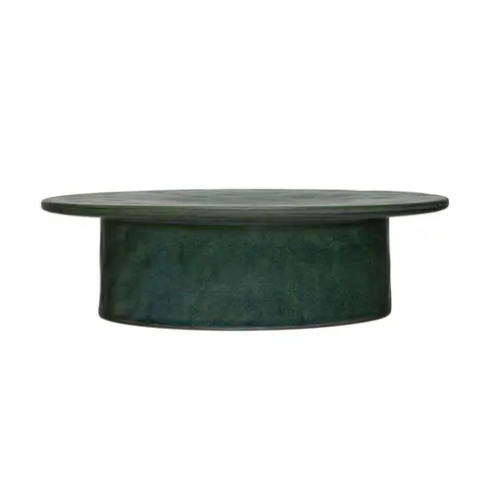 Hello Honey&reg; 12" Matte Green Reactive Glaze Stoneware Pedestal {1}