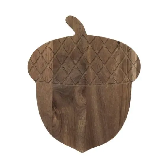Hello Honey 10.25" x 8.5" Acacia Wood Acorn Shaped Cheese & Cutting Board {1}