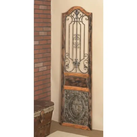 72" Brown Wood Rustic Ornamental Wall Decor {9}