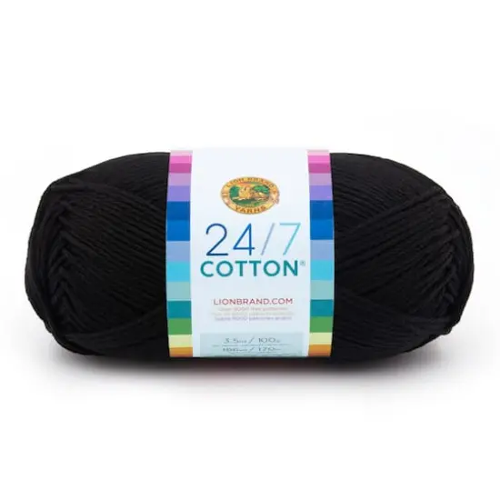 Lion Brand&reg; 24/7 Cotton&reg; Yarn Black {1}