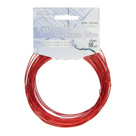 John Bead 18 Gauge Aluminum Jewelry Wire, 30ft. Red {4}
