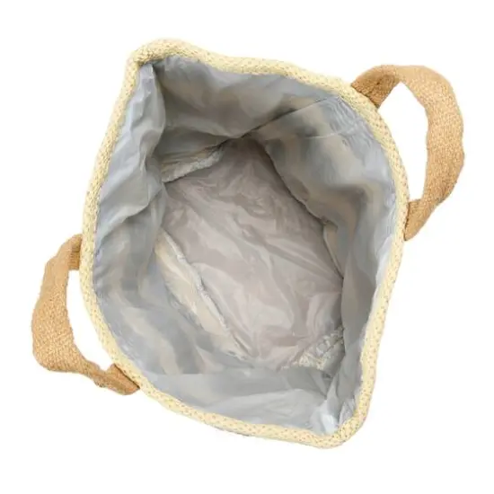 Hello Honey&reg; 24" Modern Boho Woven Jute Bag with Waterproof Liner and Contemporary Pattern {9}