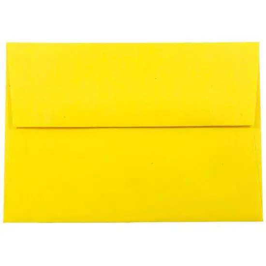 JAM Paper 4.375" x 5.75" Bright Colored Blank Greeting Cards & Envelopes, 100ct. Yellow {4}