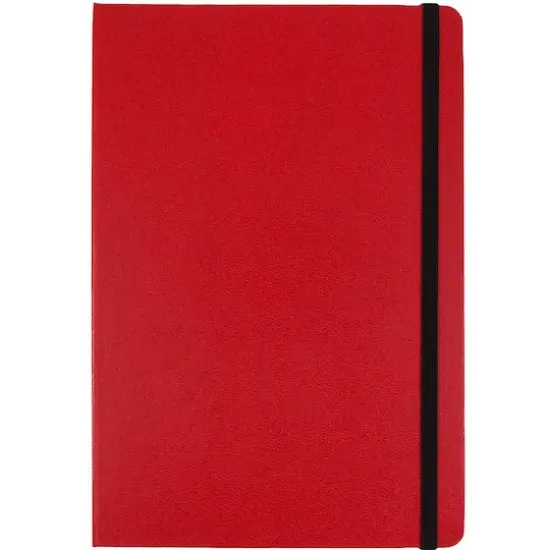 JAM Paper Large Hardcover Notebook with Elastic Band Red {1}