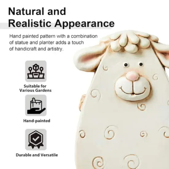 Glitzhome&reg; 12.5" Cute Sheep Statue Planter {4}