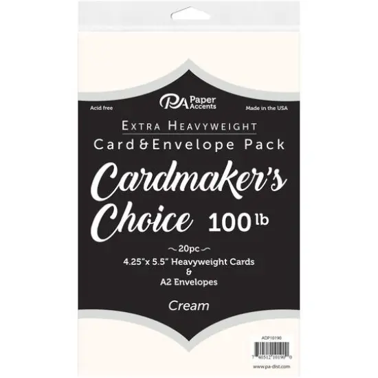 PA Paper&trade; Accents Cardmaker's Choice 100lb. Card & Envelope Pack, 4.25" x 5.5" Cream {1}
