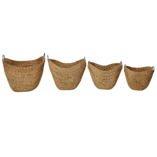 Brown Seagrass Contemporary Storage Basket Set {4}