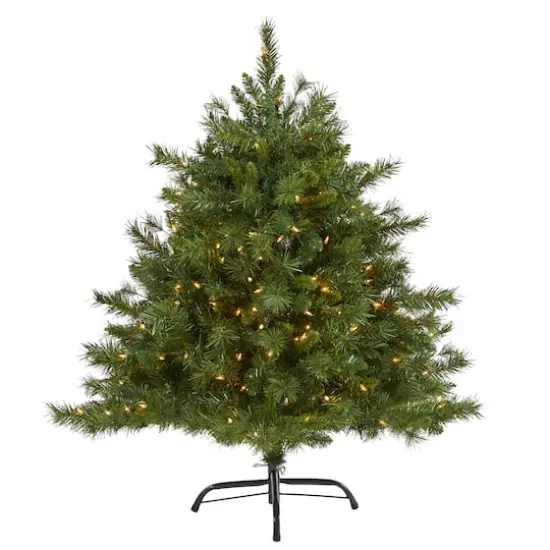 4ft. Pre-Lit Wyoming Mixed Pine Artificial Christmas Tree, Clear LED Lights {1}