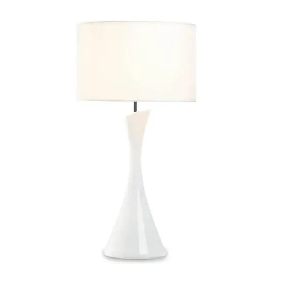 24'' Sleek Modern White Table Lamp  {1}