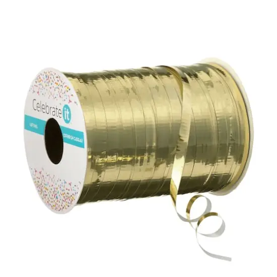 100yd. Gold Crimped Curling Ribbon by Celebrate It&trade; {4}