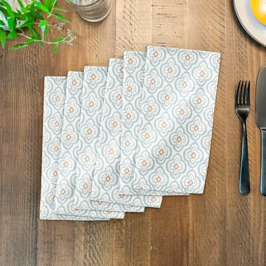 Quatre Cotton Twill Napkin Blue on White {4}