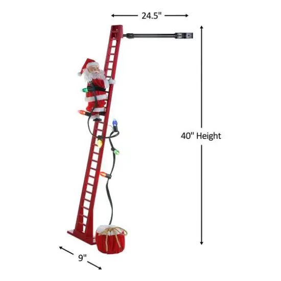 43" Super Climbing Santa with Ladder {4}