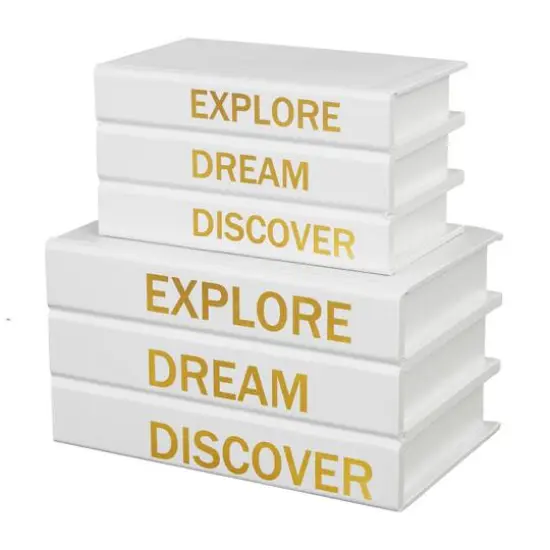 Explore, Dream, Discover Canvas Book Box Set White {2}