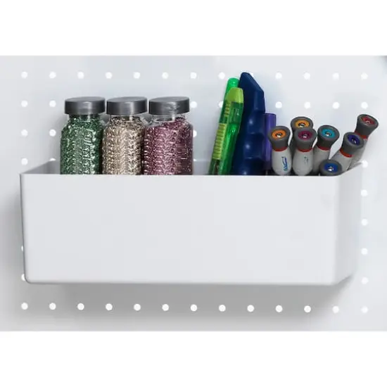 Medium White Pegboard Storage Bin by Simply Tidy&reg; {3}