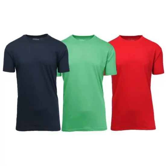 Galaxy By Harvic Crew Neck Men's T-Shirt 3 Pack Royal/Burgundy/Mint {2}
