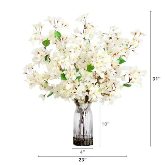 2.5ft. White Bougainvillea Arrangement in Vase {6}