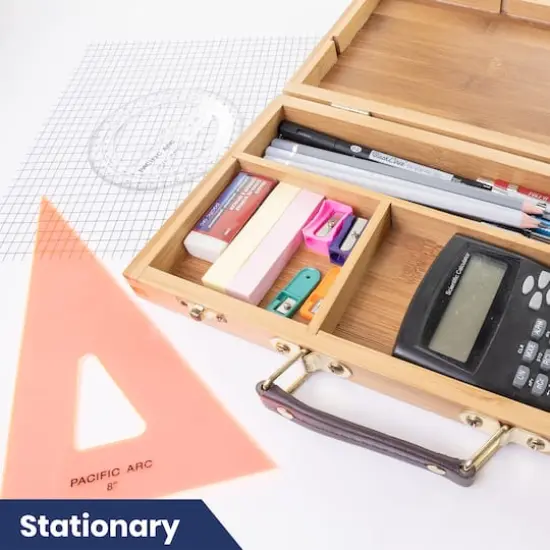 Pacific Arc 13" Bamboo Paint Box with 3 Compartments {10}