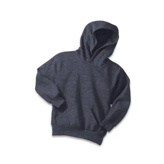 Port & Company&reg; Neutrals Youth Core Fleece Pullover Hooded Sweatshirt Heather Navy {1}