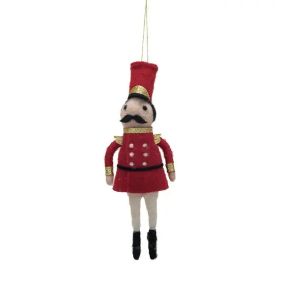 Hello Honey&reg; 7.25" Handmade Wool Felt Soldier Ornament with Glitter {1}