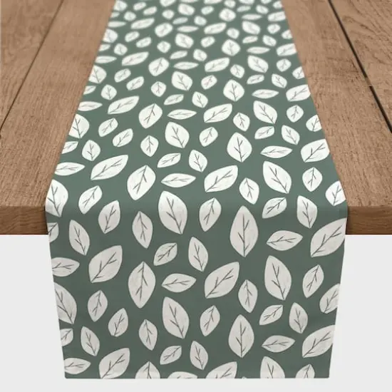 White Leaf Sage 16" x 90" Cotton Twill Runner {1}