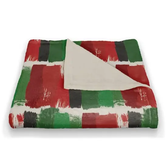 60" Kwanzaa Stroke Pattern Coral Fleece Blanket {3}