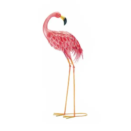 33" Bright Standing Flamingo Looking Back {1}