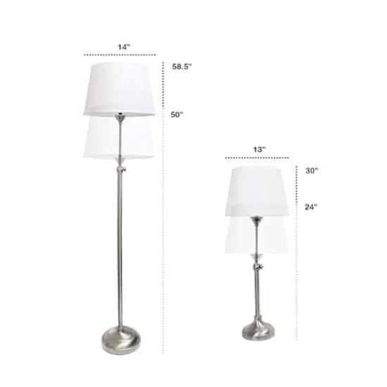 Lalia Home Brushed Nickel Extendable Lamp Set {4}