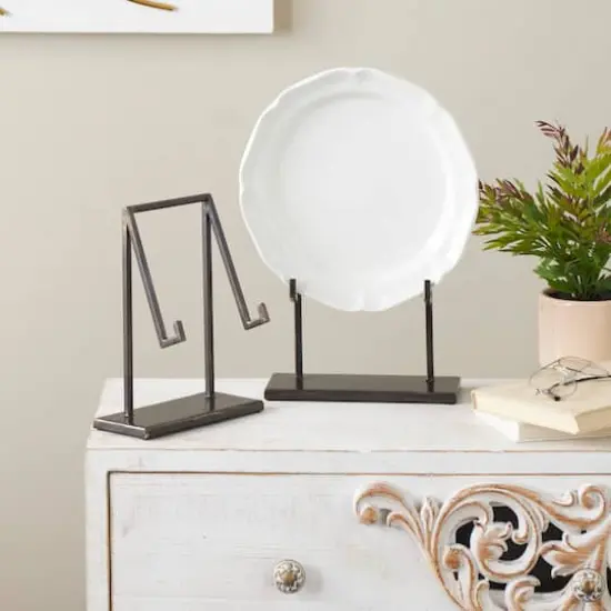 Black Metal Modern Abstract Easel Set {3}