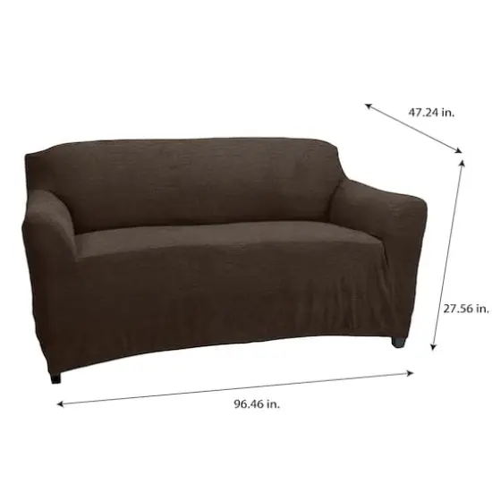 Home Details Brown Waffle Design Love Seat Furniture Slipcover {5}