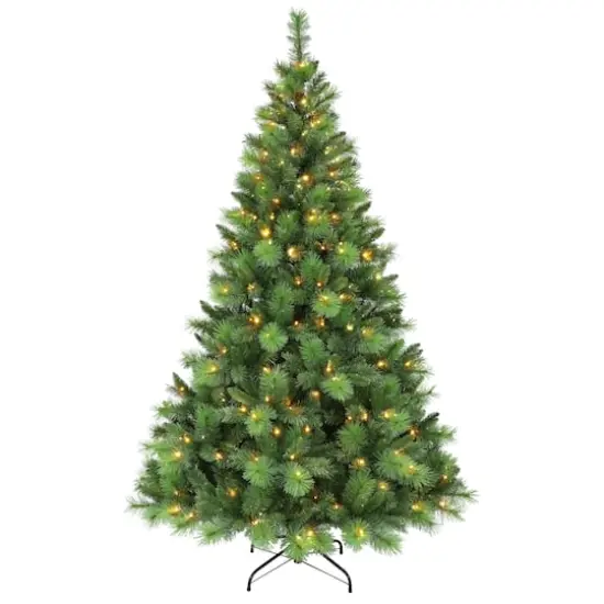 7.5ft. Pre-Lit Adirondack Artificial Christmas Tree, Multicolor LED Lights {1}