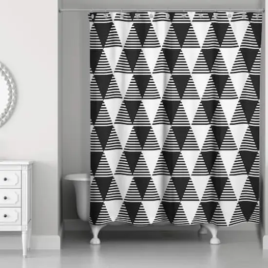 Triangles Shower Curtain Black {1}