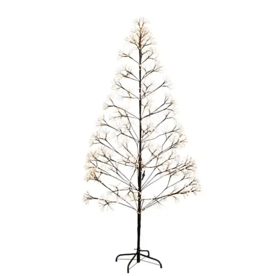6ft. Pre-Lit Artificial Halloween Black Starburst Tree with 1680 Fairy Warm White LED Lights {4}