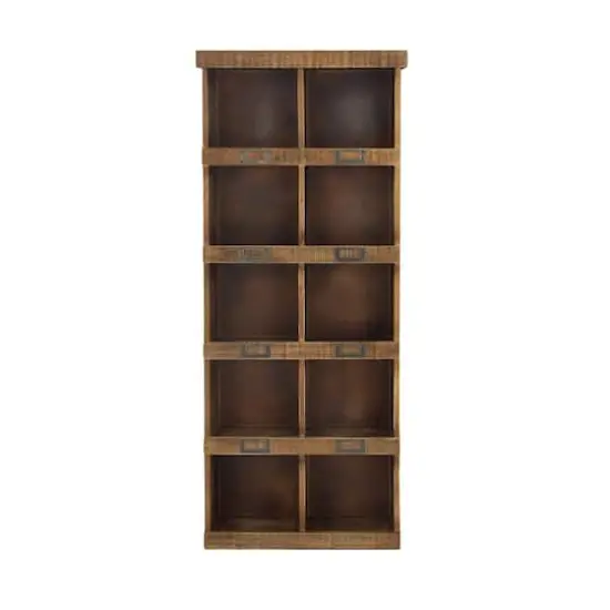 Brown Wood Rustic Wall Shelf, 42" x 18" x 7" {1}