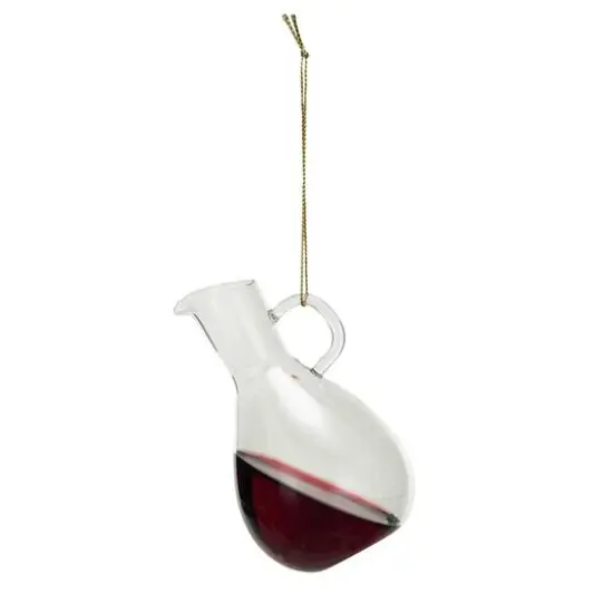 Hello Honey&reg; 4" Red Wine Decanter Glass Ornament {1}