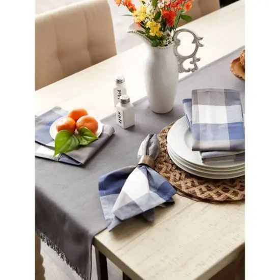 DII&reg; Oversized Tri Color Check Cloth Dinner Napkins, 6ct. French Blue {6}