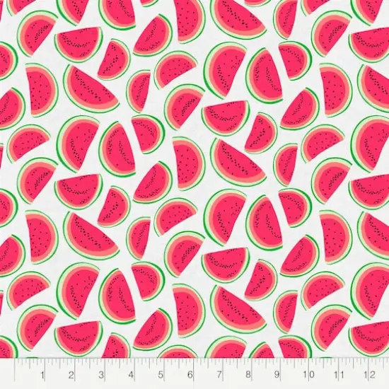Fabric Editions White Watermelon Cotton Fabric {3}