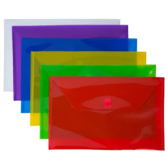 JAM Paper 9.5" x 14.37" Hook & Loop Closure Plastic Envelopes, 6ct. {1}